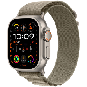 Apple Watch Ultra 2 49mm Naturlig Titanium Case med Alpine Loop (L) - Oliven