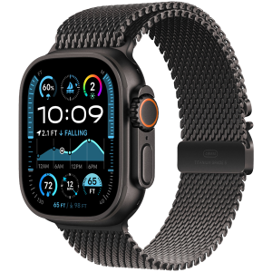 Apple Watch Ultra 2 LTE 49mm Sort Titanium Case med Titanium Milanese Loop (M) - Sort