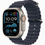 Apple Watch Ultra 2 LTE 49mm Naturlig Titanium Case med Ocean Band (One Size) - Marineblå