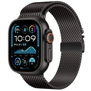 Apple Watch Ultra 2 LTE 49mm Sort Titanium Case med Titanium Milanese Loop (L) – Sort
