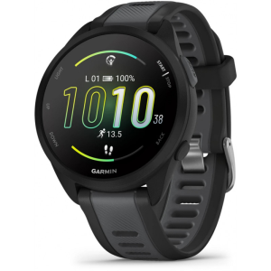 Garmin Forerunner® 165 43mm sort urkasse med slate gray silikonerem