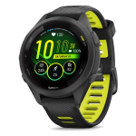 Garmin Forerunner® 265S 42mm Black Bezel Case with Black/Amp Yellow Silicone Band