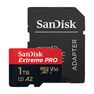 SanDisk Extreme PRO microSDXC UHS-I CARD - 1TB + Adapter & Læser