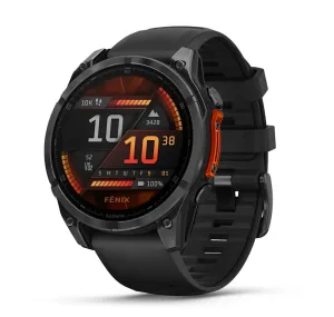 Garmin fēnix® 8 AMOLED 51mm Slate Gray case with Black Silicone Band