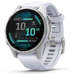 Garmin fēnix® 8 AMOLED 43 mm sølvfarvet etui med Whitestone-silikonearmbånd