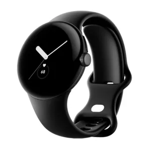 Google Pixel Watch 41mm Matte Black Stainless Steel case with Obsidian Active band