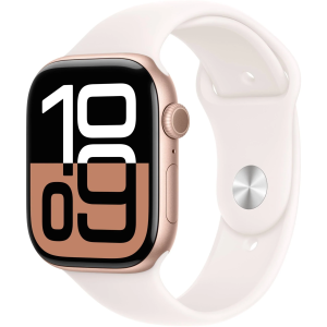 Apple Watch Series 10 42mm Rose Gold Aluminium Case with Rubber Sport Band (M/L) – Light Blush