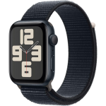 Apple Watch SE (2024) 4G 40mm Midnight Aluminum Case with Textile Sport Loop (One Size) – Ink