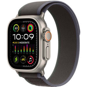 Apple Watch Ultra 2 LTE 49mm Natural Titanium Case with Trail Loop (S/M) – Blue/Black
