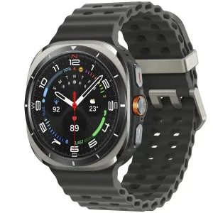 Samsung Galaxy Watch Ultra (2025) LTE 47mm Silver Titanium case with Marine Band – Dark Gray